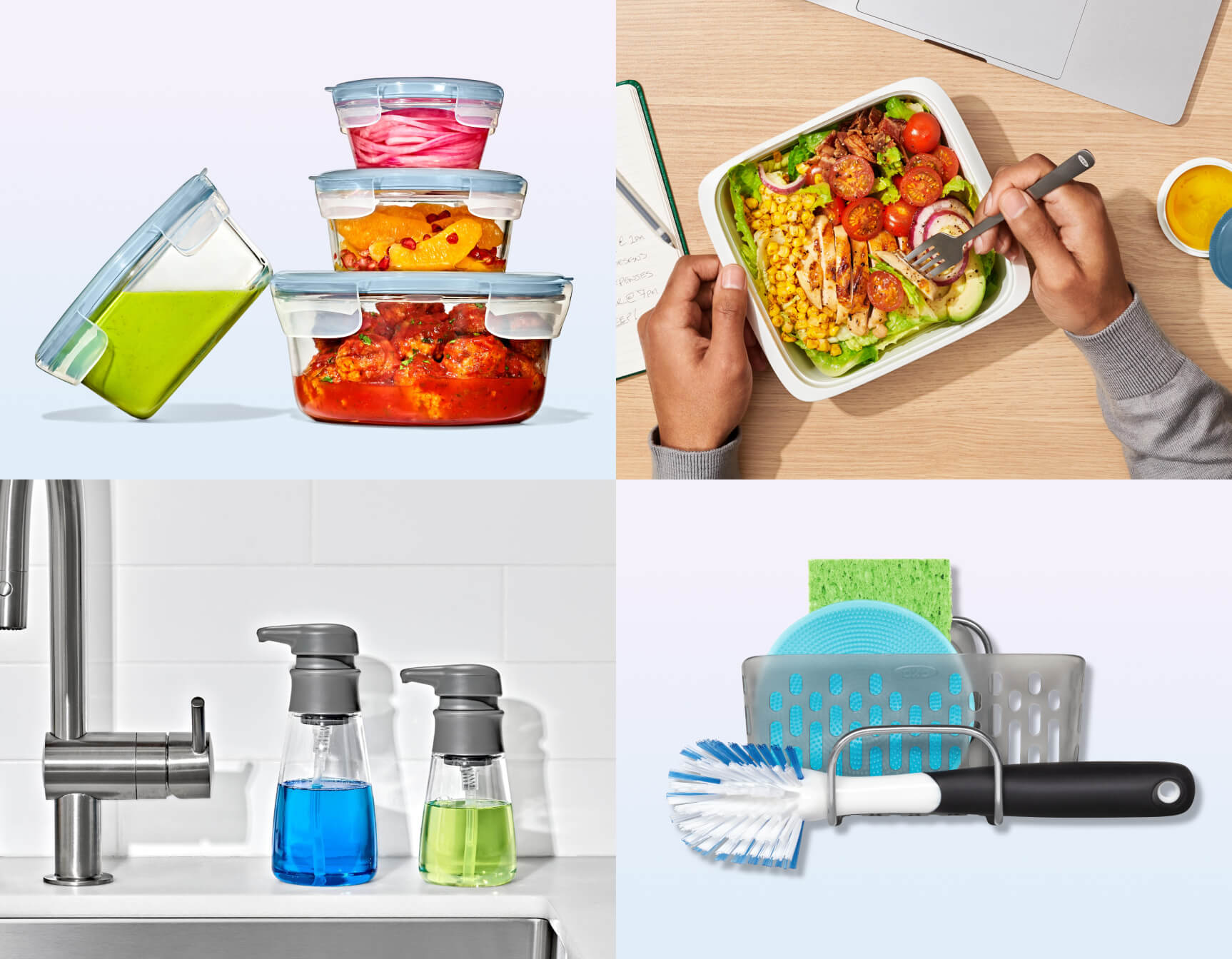 OXO food storage and cleaning essentials